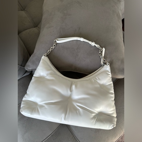 SOLD! SOLD! Maison Margiela Glam Slam Hobo Medium Bag In White Leather Unisex - Picture 6 of 15